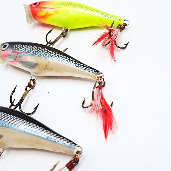 Rapala Fishing Lures Lot of 3 Made in Ireland Topwater Lure Feather Tail Vintage - Picture 6 of 8